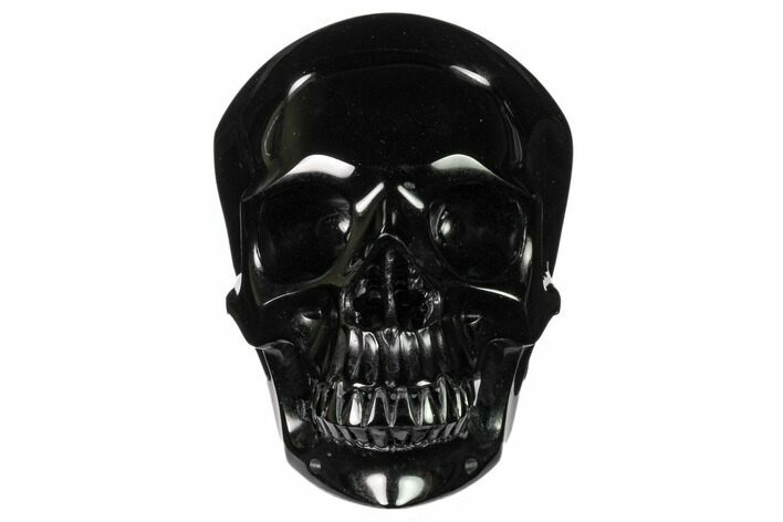 Realistic, Polished Black Obsidian Skull #150901